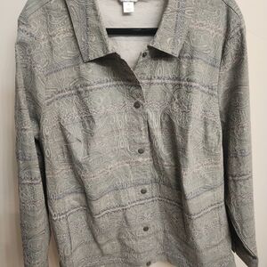 CJ Banks Pattern Button Up